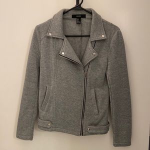 FOREVER21 Grey Moto Jacket - Size S